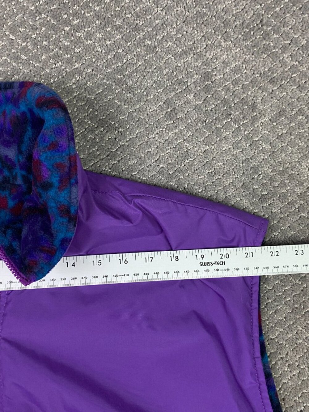 Vintage Columbia Vest Womens XL Purple Reversible Fleece Aztec Southwestern 90s - Picture 11 of 11